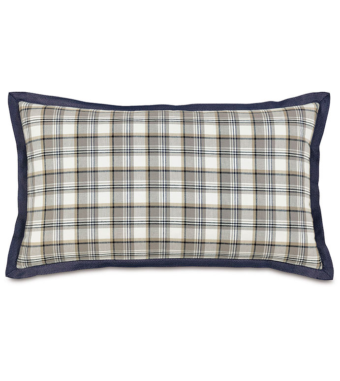 Ryder With Mitered Ribbon - PILLOW,NAUTICAL PILLOW,PLAID PILLOW,TOSS CUSHION,THROW PILLOW,BLOSTER PILLOW,COASTAL PILLOW,CUSTOMIZABLE PILLOW,DOUBLE SIDED PILLOW,PREPPY PILLOW,HIGH END PILLOW,MARINE PILLOW