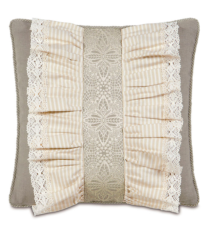 Thayer Silver insert - PILLOW,THROW PILLOW,TRADTIONAL PILLOW,LACE PILLOW,FRILY PILLOW,FEMINE PILLOW,DECORATIVE PILLOW,ACCENT PILLOW,CUSTOM PILLOW,WHIMSICAL PILLOW,TOSS CUSHION,RUFFLE PILLOW,LINEN PILLOW