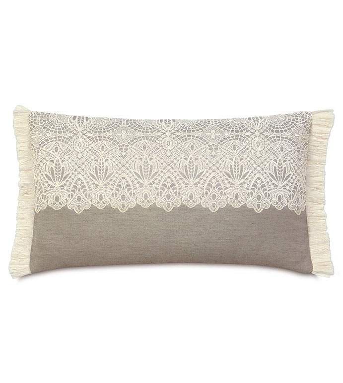 Thayer Silver WITH brush fringe - PILLOW,THROW PILLOW,BOLSTER PILLOW,LACE PILLOW,TRADTIONAL PILLOW,DECORATIVE PILLOW,BOUDOIR SHAM PILLOW,ACCENT PILLOW,CUSTOM PILLOW,FRILY PILLOW,FEMINE PILLOW,LINEN PILLOW