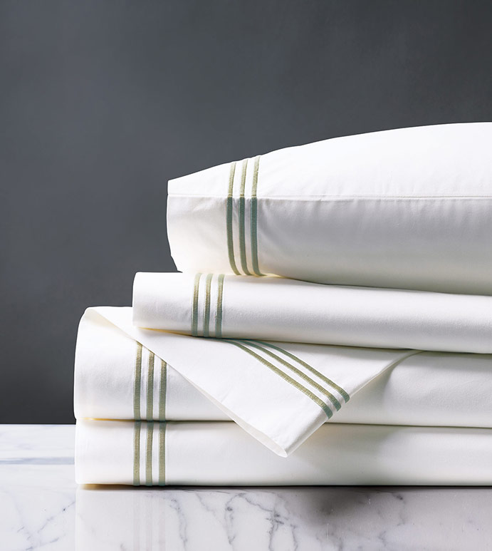 TESSA WHITE/PEAR SHEET SET