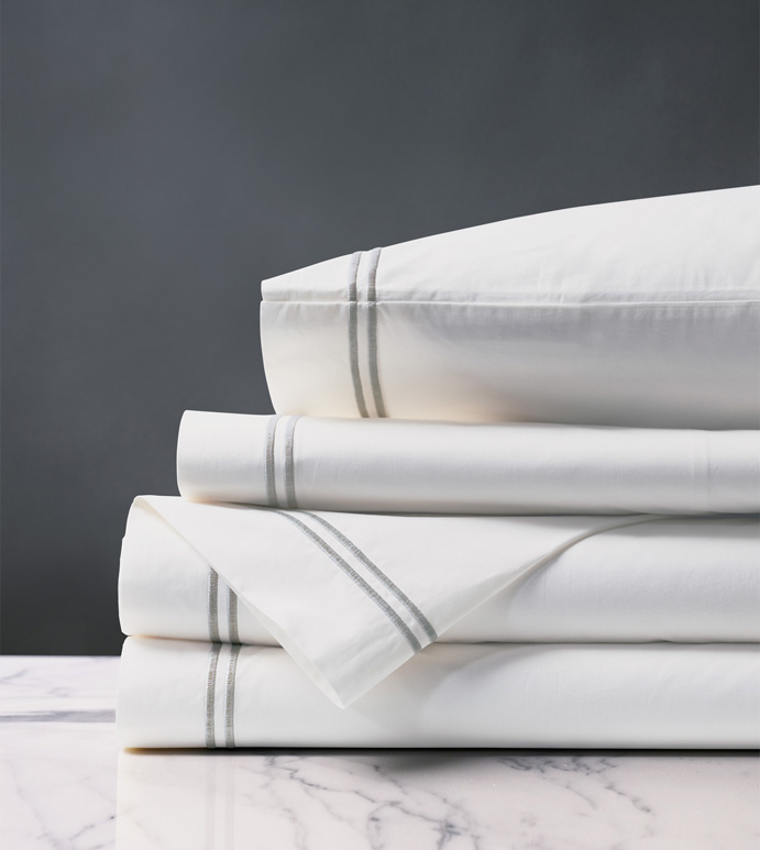 ENZO WHITE/SILVER SHEET SET