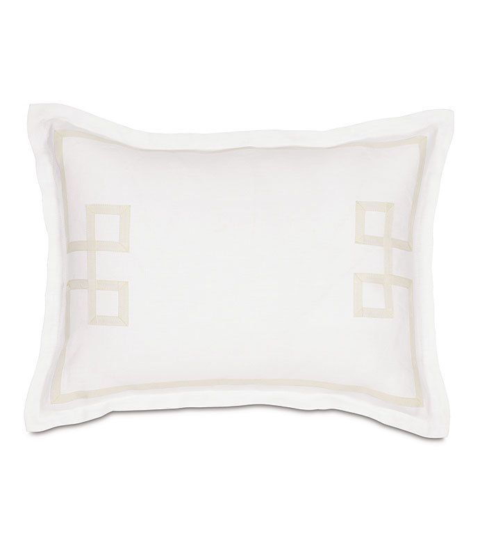 Resort Shell Fret Standard Sham - pillow,linen pillow,standard sham pillow,Greek key pillow,resort pillow,standard pillow,throw pillow,accent pillow,deorative pillow,luxury pillow,customizable pillow,luxury linens