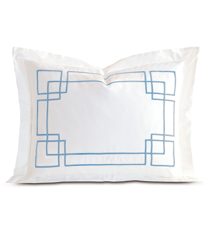 Grafico White/Azure Standard Sham - ,