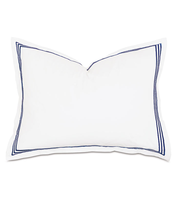 TESSA WHITE/NAVY STANDARD SHAM - ,