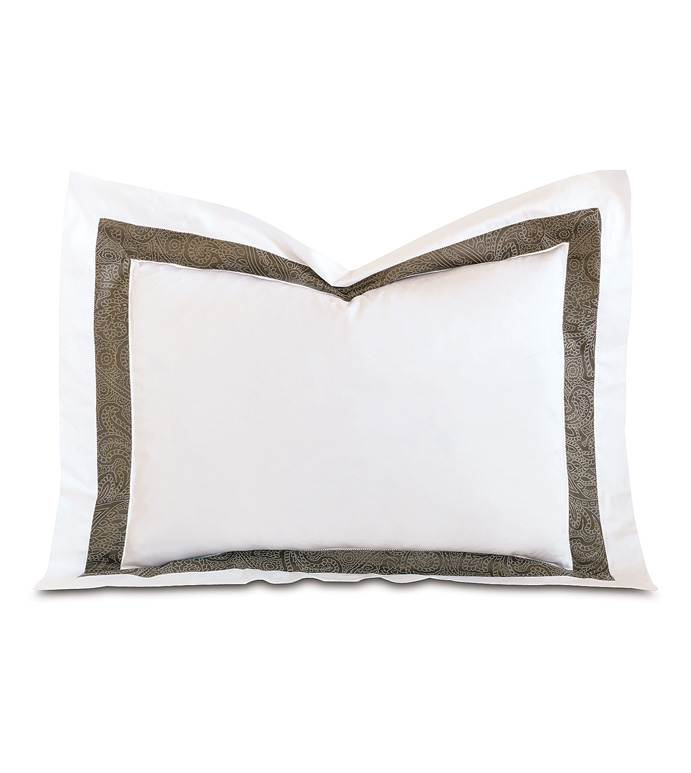 Cornice White/Truffle Standard Sham - ,