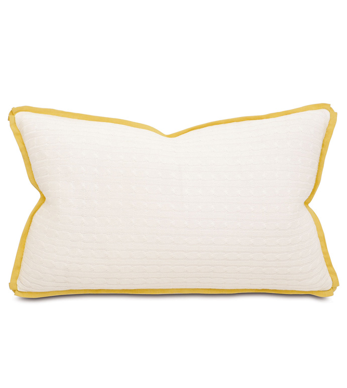 Jude Ivory Boudoir - pillow,throw pillow,cable knit pillow,solid pillow,rectangle pillow,decorative pillow,boudoir sham pillow,sham accent pillow,two tone pillow,feather pillow,zip closure pillow