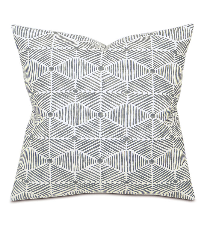 Veldman Slate Euro Sham - PILLOW,EURO SHAM,GEOMETRIC PILLOW,SQUARE PILLOW,TOSS CUSHION,THROW PILLOW,ACCENT PILLOW,PRINTED COVERED PILLOW,KNIFE EDGE TRIMMED PILLOW,DECORATIVE PILLOW, GEOMETRIC ACCCENT PILLOW