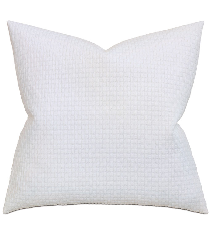 Albany White Extra Euro Sham - PILLOW,EURO SHAM,WHITE PILLOW,SQUARE PILLOW,ACCENT PILLOW,MATELASSE COVERED PILLOW,MATALASSE COVERED CUSHION,COTTON COVERED PILLOW,WASHABLE COVERED PILLOW,EURO PILLOW,