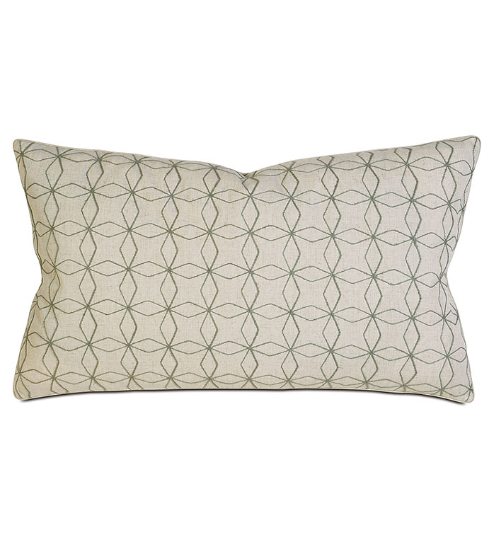 Ingram Jade King Sham - pillow,throw pillow,embroidered linen pillow,rectangle pillow,decorative pillow,king sham pillow,king sham accent pillow,feather pillow,zipper closure pillow,linen pillow cover