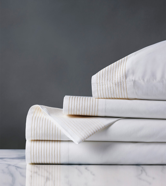 Marsden Bisque Sheet Set - sheets,bisque sheet set,sheeting,fine linens,bedding,luxury sheets,high-end sheets,high-quality sheets,200 thread count sheets,percale sheets,Egyptian cotton sheets