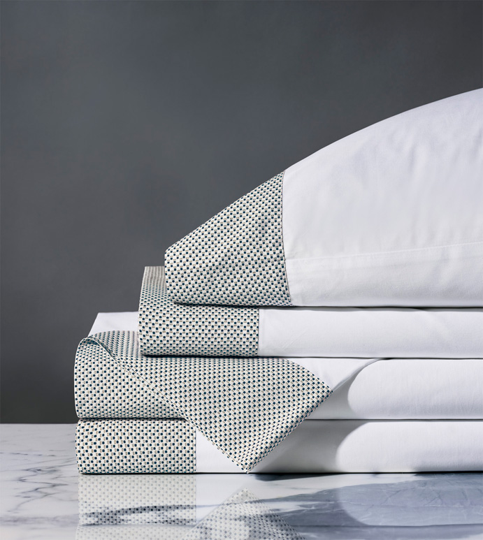 Kinsley Dotted Sheet Set - THOM FILICIA,FINE LINENS,SHEET SET,SHEETS,SHEETING,FLAT SHEET,FITTED SHEET,PILLOWCASE,POLKA-DOTS,DOTTED,PATTERNED,GRAPHIC,PRINT,PERCALE