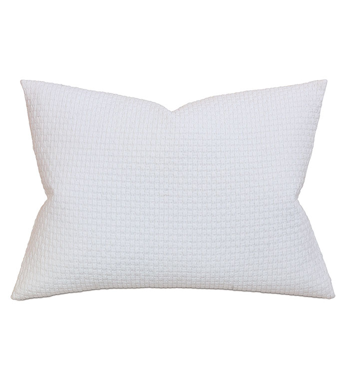 Albany White Standard Sham - pillow,standard sham,white pillow,rectangle pillow,throw pillow,accent pillow,matelasse covered pillow,matelasse covered cushion,cotton covered pillow,washable covered pillow