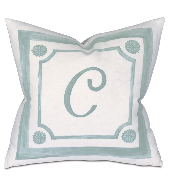 monogram accent pillow