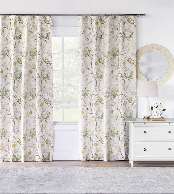 Magnolia Floral Curtain Panel Eastern Accents
