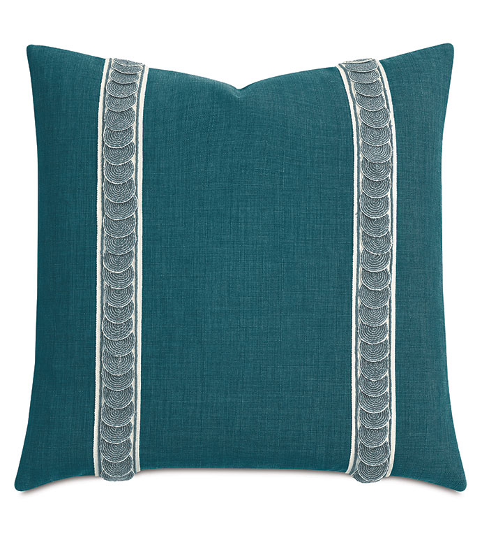 Malta Textured Border Decorative Pillow Eastern Accents