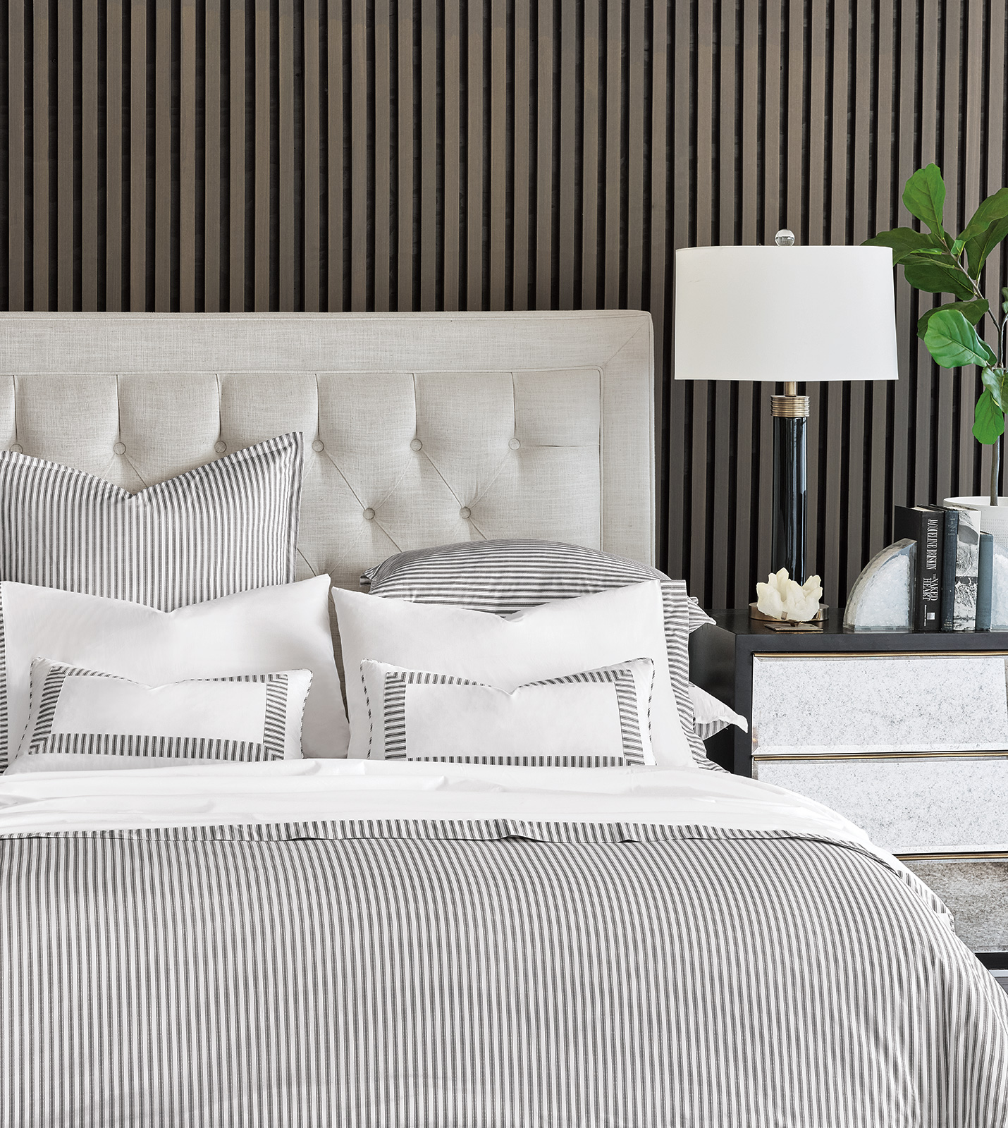 Classic Ticking Duvet Cover Sets - Black