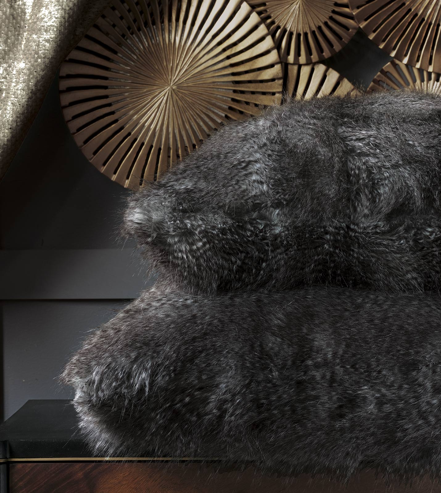 Indochine Faux Fur Euro Sham Eastern Accents